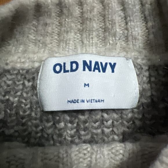 Old Navy Cheetah Print Pullover Sweater Size M Beige Gray Relaxed Cozy Boho - Picture 2 of 9